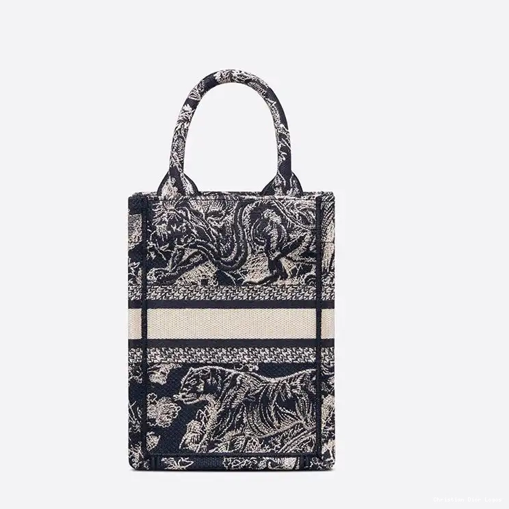 Cheap Book Tote Miniature Jouy De Motif Blue Toile Canvas Navy Dior 0704 Luxury